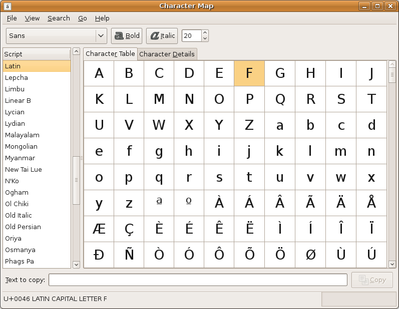 Charmap Symbols