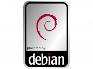 Powered by Debian Aluminum Case Badge