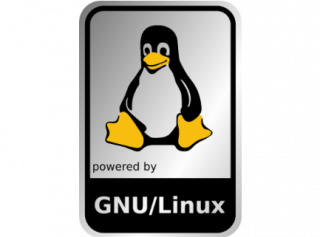 Powered by GNU/Linux Aluminium Case Badge