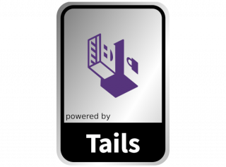 Powered by Tails Aluminum Case Badge