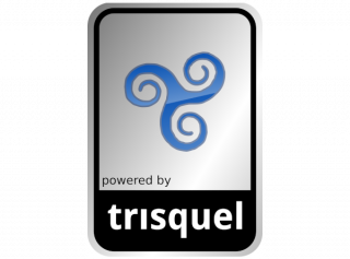 Powered by Trisquel Aluminium Case Badge